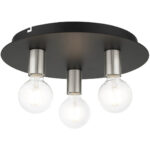 45873-04 3 Light Black Flush Mount-Lighting LumensBath/Flush Mounts