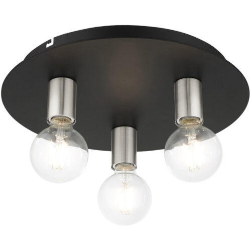 45873-04 3 Light Black Flush Mount-Lighting LumensBath/Flush Mounts