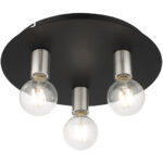 45873-04 3 Light Black Flush Mount-Lighting LumensBath/Flush Mounts