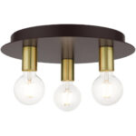 45873-07 3 Light Bronze Flush Mount-Lighting LumensBath/Flush Mounts