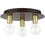 45873-07 3 Light Bronze Flush Mount-Lighting LumensBath/Flush Mounts