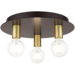 45873-07 3 Light Bronze Flush Mount-Lighting LumensBath/Flush Mounts