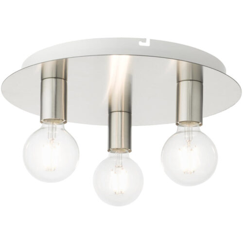 45873-91 3 Light Brushed Nickel Flush Mount-Lighting LumensBath/Flush Mounts