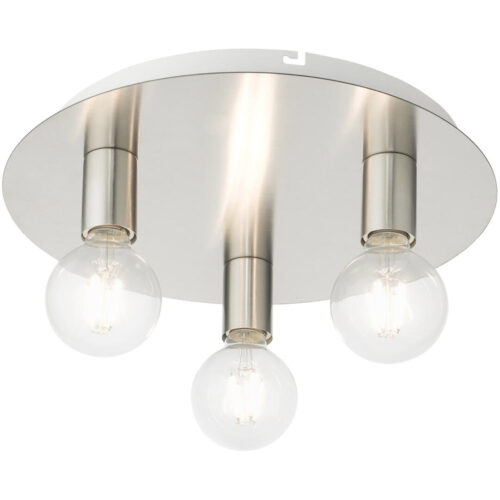 45873-91 3 Light Brushed Nickel Flush Mount-Lighting LumensBath/Flush Mounts