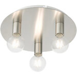 45873-91 3 Light Brushed Nickel Flush Mount-Lighting LumensBath/Flush Mounts