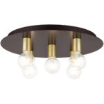 45875-07 5 Light Bronze Flush Mount-Lighting LumensBath/Flush Mounts