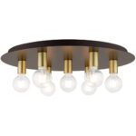 45876-07 7 Light Bronze Flush Mount-Lighting LumensBath/Flush Mounts