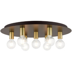 45876-07 7 Light Bronze Flush Mount-Lighting LumensBath/Flush Mounts