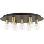 45876-07 7 Light Bronze Flush Mount-Lighting LumensBath/Flush Mounts