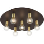 45876-07 7 Light Bronze Flush Mount-Lighting LumensBath/Flush Mounts