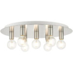 45876-91 7 Light Brushed Nickel Flush Mount-Lighting LumensBath/Flush Mounts