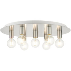 45876-91 7 Light Brushed Nickel Flush Mount-Lighting LumensBath/Flush Mounts