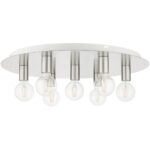 45876-91 7 Light Brushed Nickel Flush Mount-Lighting LumensBath/Flush Mounts