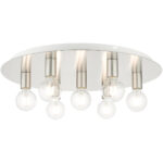 45876-91 7 Light Brushed Nickel Flush Mount-Lighting LumensBath/Flush Mounts