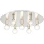 45876-91 7 Light Brushed Nickel Flush Mount-Lighting LumensBath/Flush Mounts