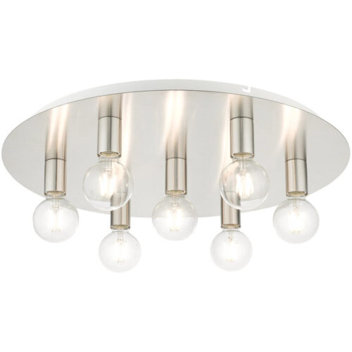 45876-91 7 Light Brushed Nickel Flush Mount-Lighting LumensBath/Flush Mounts