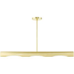 45897-12 3 Light Satin Brass Linear Chandelier-Lighting LumensChandeliers