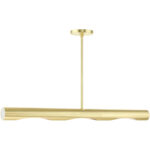 45897-12 3 Light Satin Brass Linear Chandelier-Lighting LumensChandeliers