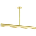 45897-12 3 Light Satin Brass Linear Chandelier-Lighting LumensChandeliers