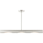 45897-91 3 Light Brushed Nickel Linear Chandelier-Lighting LumensChandeliers