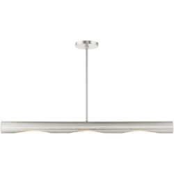 45897-91 3 Light Brushed Nickel Linear Chandelier-Lighting LumensChandeliers