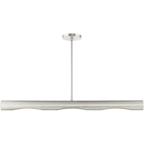 45897-91 3 Light Brushed Nickel Linear Chandelier-Lighting LumensChandeliers