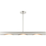 45897-91 3 Light Brushed Nickel Linear Chandelier-Lighting LumensChandeliers