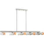 45898-91 10 Light Brushed Nickel Linear Chandelier-Lighting LumensChandeliers