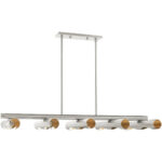 45898-91 10 Light Brushed Nickel Linear Chandelier-Lighting LumensChandeliers