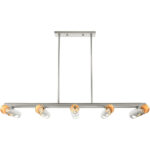 45898-91 10 Light Brushed Nickel Linear Chandelier-Lighting LumensChandeliers