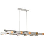 45898-91 10 Light Brushed Nickel Linear Chandelier-Lighting LumensChandeliers