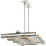 45898-91 10 Light Brushed Nickel Linear Chandelier-Lighting LumensChandeliers