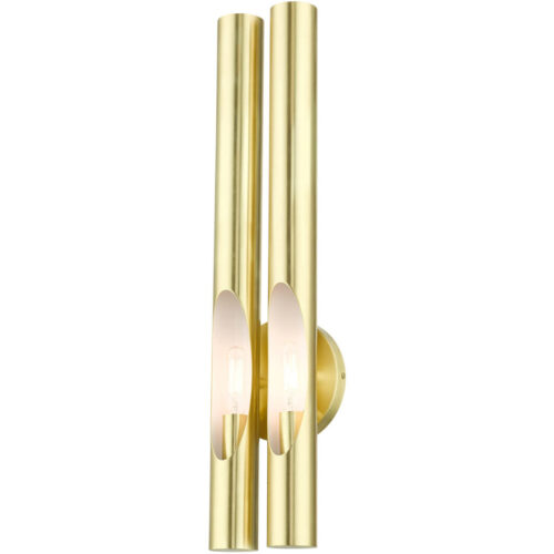 45912-12 2 Light Satin Brass  ADA Double Sconce-Lighting LumensWall Sconces