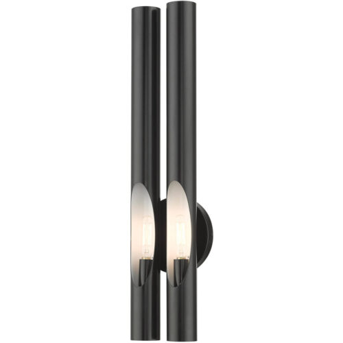 45912-68 2 Light Shiny Black ADA Double Sconce-Lighting LumensWall Sconces