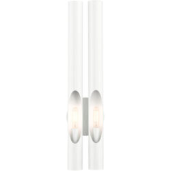 45912-69 2 Light Shiny White ADA Double Sconce-Lighting LumensWall Sconces