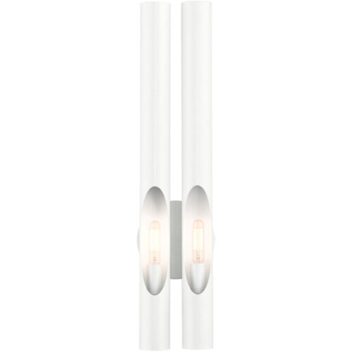 45912-69 2 Light Shiny White ADA Double Sconce-Lighting LumensWall Sconces