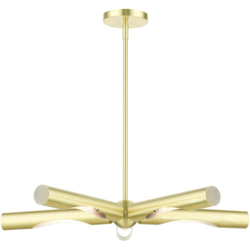 45915-12 5 Light Satin Brass Chandelier-Lighting LumensChandeliers