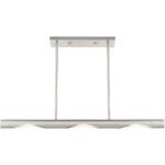 45917-91 3 Light Brushed Nickel Linear Chandelier-Lighting LumensChandeliers