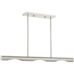 45917-91 3 Light Brushed Nickel Linear Chandelier-Lighting LumensChandeliers