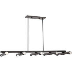 45918-46 10 Light Black Chrome Linear Chandelier-Lighting LumensChandeliers