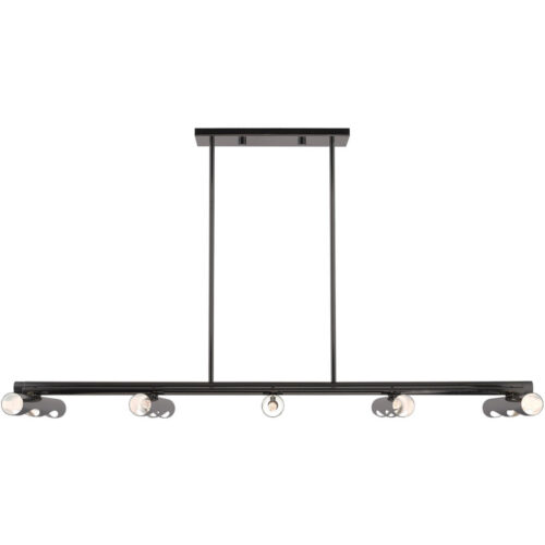 45918-46 10 Light Black Chrome Linear Chandelier-Lighting LumensChandeliers