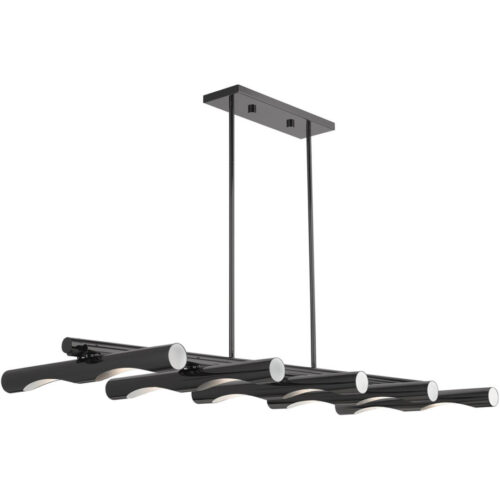 45918-46 10 Light Black Chrome Linear Chandelier-Lighting LumensChandeliers