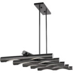 45918-46 10 Light Black Chrome Linear Chandelier-Lighting LumensChandeliers