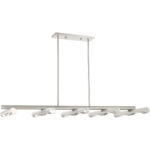 45918-91 10 Light Brushed Nickel Linear Chandelier-Lighting LumensChandeliers