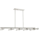 45918-91 10 Light Brushed Nickel Linear Chandelier-Lighting LumensChandeliers