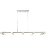 45918-91 10 Light Brushed Nickel Linear Chandelier-Lighting LumensChandeliers