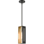 45951-14 1 Light Textured Black with Brushed Nickel Accents Pendant-Lighting LumensPendant Lights