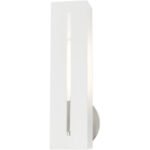 45953-13 1 Light Textured White with Brushed Nickel Finish Accents ADA Single Sconce-Lighting LumensWall Sconces