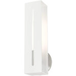 45953-13 1 Light Textured White with Brushed Nickel Finish Accents ADA Single Sconce-Lighting LumensWall Sconces