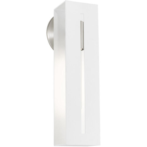 45953-13 1 Light Textured White with Brushed Nickel Finish Accents ADA Single Sconce-Lighting LumensWall Sconces